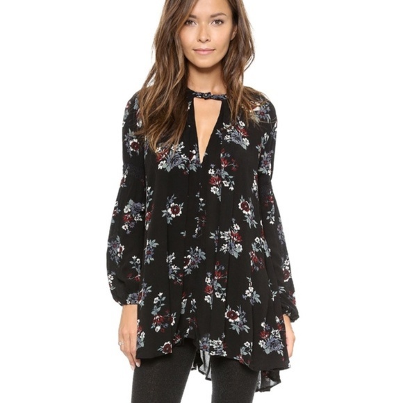 Free People Tops - Free People Tree Swing Tunic Dress Black Floral XS